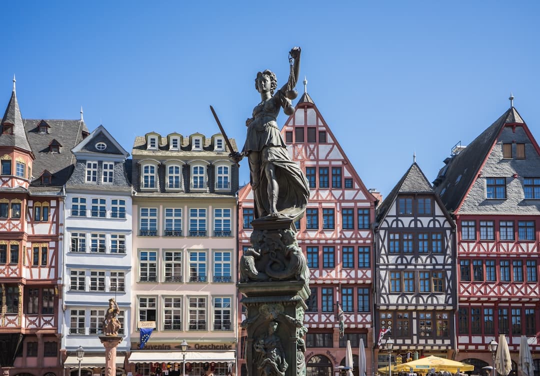 Frankfurt skyline and cityscape - Popular travel destination in Germany , Europe