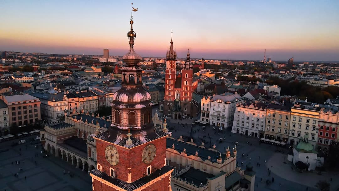 Krakow skyline and cityscape - Popular travel destination in Poland, Europe